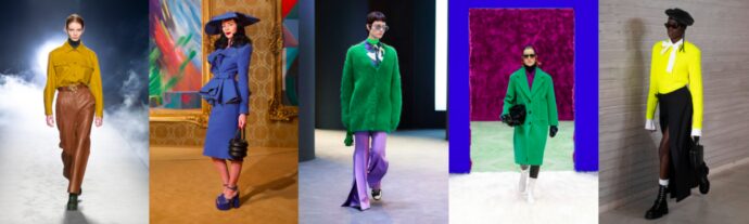 Cores outono 2021 - Semana de Moda de Milão
